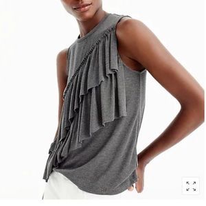 J Crew Drapey Ruffle Tank Sz M